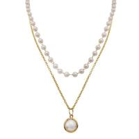 Plastic Pearl Necklace Zinc Alloy with Plastic Pearl zinc alloy lobster clasp for woman Braceiet;21cm Necklace;43cm Sold By PC