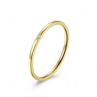Zirkonia Edelstahl-Finger- Ring, 304 Edelstahl, verschiedene Größen vorhanden & Micro pave Zirkonia & für Frau, keine, 1mm, Größe:5-10, verkauft von PC