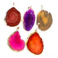 Lace Agate Pendants with Brass gold color plated Unisex Sold By PC