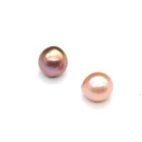 Cultured Round Freshwater Pearl Beads polished DIY & no hole purple 10-11mm Sold By PC
