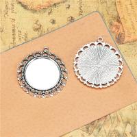 Zinc Alloy Pendant Cabochon Setting Flower plated DIY nickel lead & cadmium free 38mm Inner Approx 25mm Sold By PC