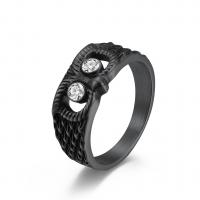 Rhinestone-Edelstahl -Finger-Ring, 304 Edelstahl, Eule, unisex & verschiedene Größen vorhanden & mit Strass & hohl, keine, 9mm, Größe:7-12, verkauft von PC