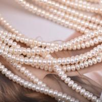 Cultured Button Freshwater Pearl Beads Flat Round DIY white 4-4.5mm Sold Per Approx 36-38 cm Strand