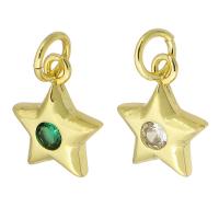 Cubic Zirconia Micro Pave 925 Sterling Silver Pendant Brass Star gold color plated fashion jewelry & DIY & micro pave cubic zirconia Approx 3mm Sold By Lot