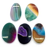 Pingentes de joias de ágata, Ágata quartzo de gelo, 5 peças & DIY, cores misturadas, 35x45-25x55mm, 5PCs/Defina, vendido por Defina