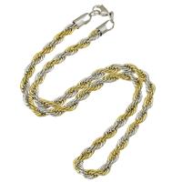 Stainless Steel Chain Necklace 304 Stainless Steel Vacuum Ion Plating fashion jewelry & Unisex 4mm 6mm Length Approx 20 Inch Approx 23 Inch Sold By PC