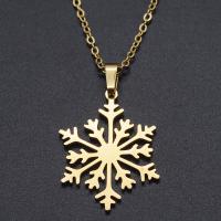 Titanium Steel Necklace titanium steel lobster clasp Snowflake polished Unisex Length 45 cm Sold By PC