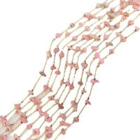 Brass Beading Chains with Natural Stone plated DIY Sold By Bag