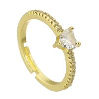 Cubic Zirconia Micro Pave Brass Ring Round gold color plated fashion jewelry & DIY & micro pave cubic zirconia golden 2mm US Ring Sold By Lot