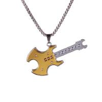 Men Sweater Chain Necklace Titanium Steel with Zinc Alloy Guitar plated for man Length Approx 27.6 Inch Sold By PC