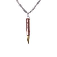 Men Sweater Chain Necklace Titanium Steel with zinc alloy pendant Bullet plated & for man Length Approx 27.6 Inch Sold By PC