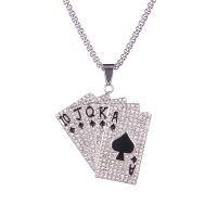 Men Sweater Chain Necklace Titanium Steel with zinc alloy bail Poker & for man & enamel & with rhinestone Length Approx 27.6 Inch Sold By PC