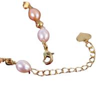 Sötvatten odlade Pearl Bracelet, Freshwater Pearl, med Zink Alloy, zinklegering Karbinlås, för kvinna, blandade färger, 6-7mm, Längd Ca 21 cm, Säljs av PC