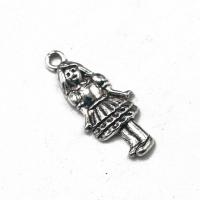 Character Zinc Alloy Pendants Girl plated silver color Sold By PC