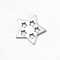 Cink Alloy Star Privjesak, Zvijezda, pozlaćen, srebro, 18x18x1.10mm, Prodano By PC