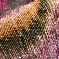 Toermalijn Kraal, gepolijst, DIY, gemengde kleuren, 3mm, Per verkocht Ca 38 cm Strand