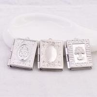 Fashion Locket Pendants 304 Stainless Steel Square polished fashion jewelry & DIY & Unisex original color Sold By PC