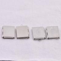 Fashion Locket Pendants 304 Stainless Steel Square polished fashion jewelry & DIY & Unisex original color Sold By PC