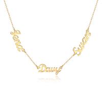 304 Stainless Steel Necklace with 1.97inch extender chain Vacuum Ion Plating Each custom text must be less than 10 letters & fashion jewelry & Unisex Length Approx 17.72 Inch Sold By PC