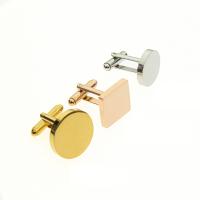 304 Stainless Steel Cufflinks Vacuum Ion Plating Each custom text must be less than 10 letters  & for man Sold By Pair