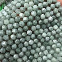Jadite Beads, poleret, Star Cut Faceted & du kan DIY, grøn, 8mm, Solgt Per Ca. 38 cm Strand