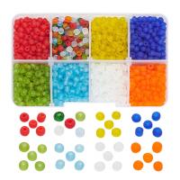 Frosted Glass Seed Beads Glass Beads with Plastic Box Round DIY mixed colors nickel lead & cadmium free Sold By Box