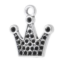 Zinc Alloy Pendant Rhinestone Setting Crown antique silver color plated DIY silver color nickel lead & cadmium free Approx 2mm Sold By KG