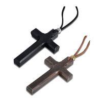 Wood Necklace with leather cord Cross fashion jewelry & Unisex Length Approx 35.43 Inch Sold By PC