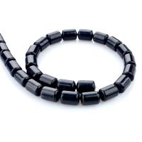 Natural Black Stone Beads Column polished DIY Sold Per Approx 15.75 Inch Strand