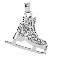 Zinc Alloy Rhinestone Pendants Shoes platinum color plated DIY & with rhinestone nickel lead & cadmium free Sold By PC