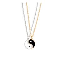 304 Stainless Steel Necklace with Wax Cord Round plated fashion jewelry & for couple & enamel Sold By Pair