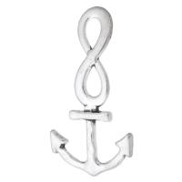 Zinc Alloy Ship Wheel & Anchor Pendant antique silver color plated Unisex silver color nickel lead & cadmium free Sold By KG
