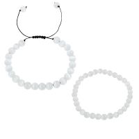 Cat's eye armbanden, Cats Eye, Verstelbare & mode sieraden & voor vrouw, wit, Lengte Ca 6-10.5 cm, Ca 5.5 cm, Verkocht door Stel