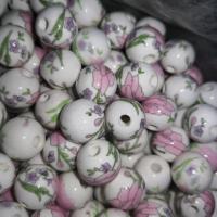Glasierte Porzellan Perlen, rund, glaciert, DIY, keine, 14mm, ca. 100PCs/Tasche, verkauft von Tasche