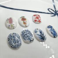 Porcelain Pendants hand drawing DIY & decal 28mm Approx Sold By Bag