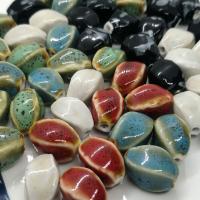 Perles en porcelaine émaillées, vernissé, DIY, plus de couleurs à choisir, 11x17mm, Environ 100PC/sac, Vendu par sac