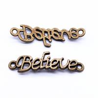 Zinc Alloy Connector Alphabet Letter plated DIY & 1/1 loop nickel lead & cadmium free Sold By PC