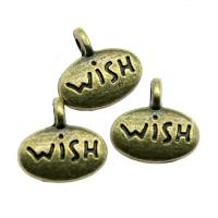 Zinc Alloy Message Pendants Flat Round plated DIY nickel lead & cadmium free Sold By PC