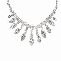 Conjuntos de joyería Rhinestone, aleación de zinc, con diamantes de imitación, chapado en color de plata, diferentes estilos para la opción & para mujer, longitud 48 cm, Vendido por Set