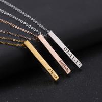 Stainless Steel Jewelry Necklace 304 Stainless Steel with 1.97inch extender chain Vacuum Ion Plating Each custom text must be less than 10 letters & fashion jewelry & Unisex Length Approx 17.72 Inch Sold By PC