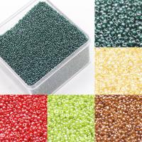 Plated Glass Seed Beads, Round, luster, DIY & different size for choice, more colors for choice, Sold By Bag