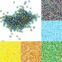 Forgyldte glasfrøperler, Glas Seed Beads, Runde, farverig forgyldt, du kan DIY & forskellig størrelse for valg, flere farver til valg, Solgt af Bag