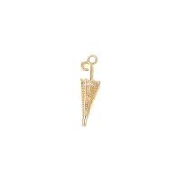 Cubic Zirconia Micro Pave Brass Pendant Umbrella gold color plated micro pave cubic zirconia & double-hole Sold By PC