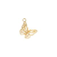 Hollow Brass Pendants Butterfly gold color plated Sold By PC