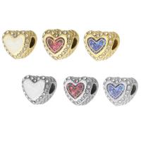 Stainless Steel Large Hole Beads 316 Stainless Steel with Opal Heart Vacuum Ion Plating DIY & with rhinestone Sold By PC