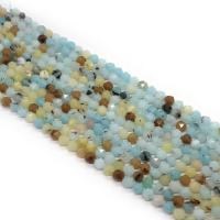 Moonstone Beads, Amazonit, Runde, du kan DIY & forskellig størrelse for valg & facetteret, blandede farver, Solgt Per Ca. 14.96 inch Strand