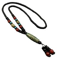 Tibetan Agate Sweater Necklace with Lampwork Unisex Length Approx 15.75 Inch Sold By PC