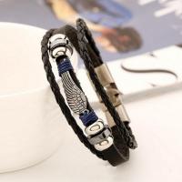 Full Grain Cowhide Leather Bracelet with Zinc Alloy plated fashion jewelry & Unisex Length Approx 21 cm Sold By PC