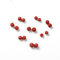 Zinnoberrot Perlen, Cinnabaris, rund, poliert, verschiedene Stile für Wahl, Vermeil, Bohrung:ca. 1.8mm, 10PCs/Menge, verkauft von Menge