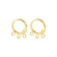 Brass Huggie Hoop Earring Finding gold color plated DIY Sold By Pair